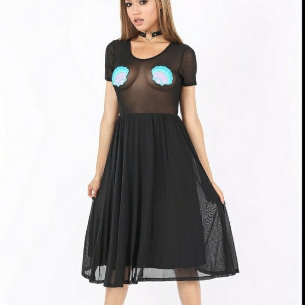 Iron Fist Mermaid For Mesh Life Dress Black Small NWT - Picture 4 of 7